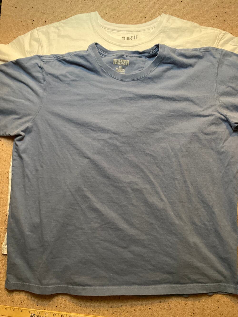 Duluth Trading Co. 2XL Shirt Lot (2) Men's Blue White Workwear